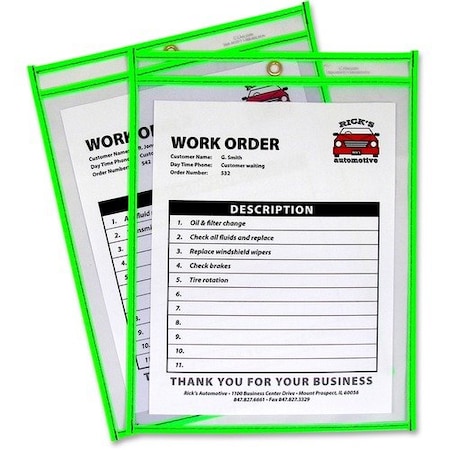 C-Line Products HOLDER, SHOPTICKET, 9X12, GRN CLI43913